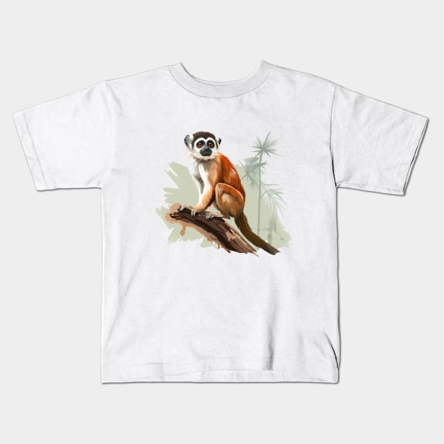 Squirrel Monkey Kids T-Shirt by zooleisurelife